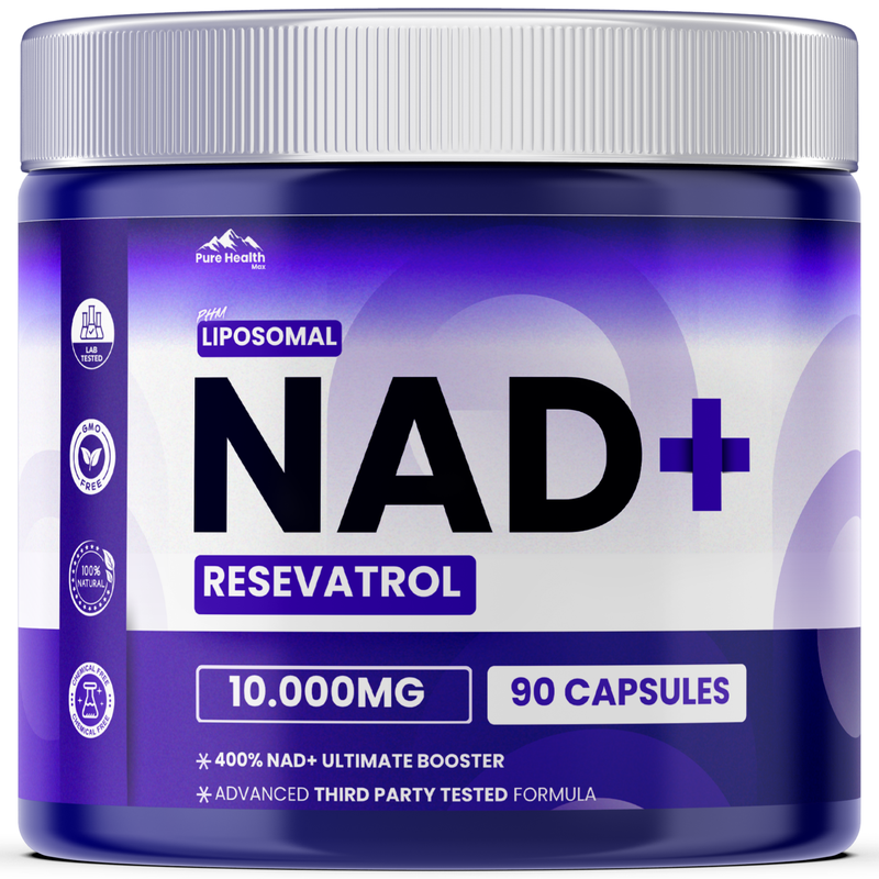 PHM Liposomal NAD+ with Resveratrol — 10,000mg, 90 Capsules | Longevity & Cellular Energy Support