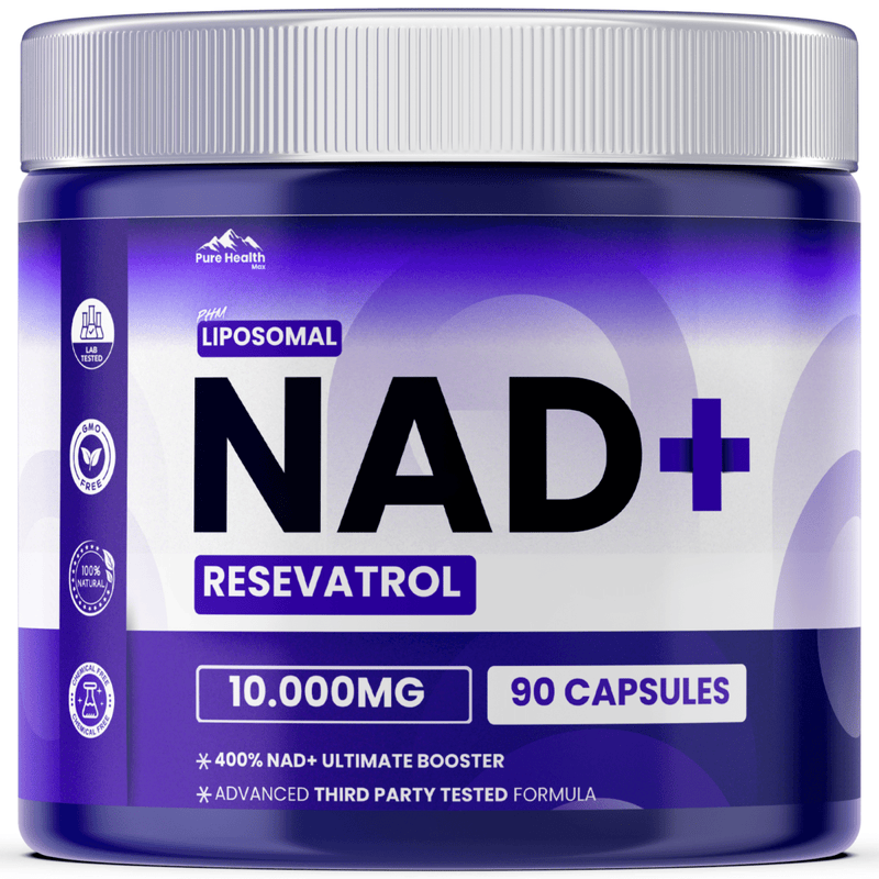 PHM Liposomal NAD+ with Resveratrol — 10,000mg, 90 Capsules | Longevity & Cellular Energy Support