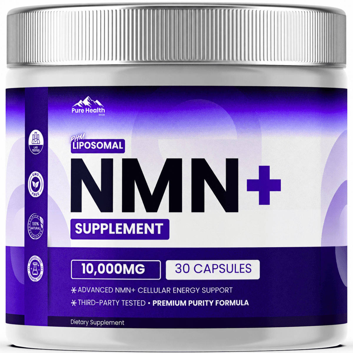 PHM Liposomal NMN+ supplement bottle